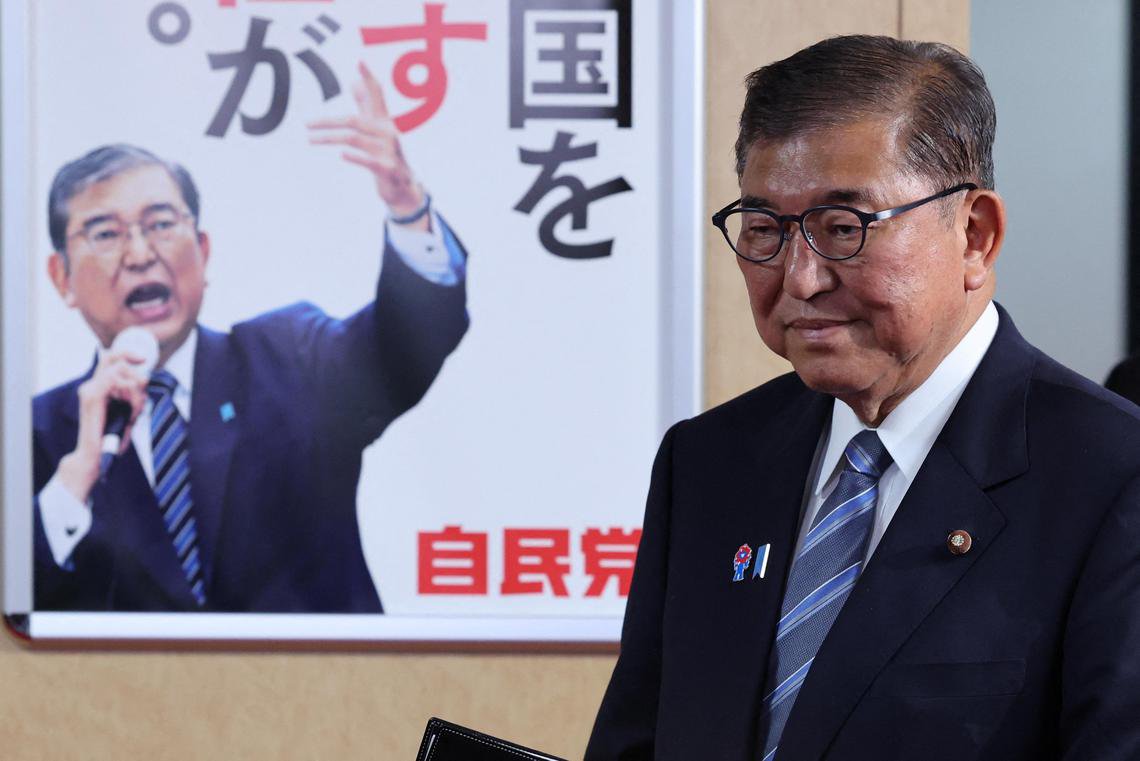日本首相、自民党总裁石破茂。 （路透社）