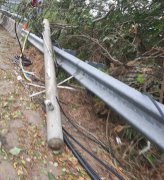 不是强风！国3高架桥电杆折断电线外露 通霄警再确认：工程车扯断