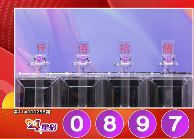 4星彩开奖号码。(撷取自三立iNEWS《全民i彩券》) 4星彩开奖号码。(撷取自三立iNEWS《全民i彩券》)