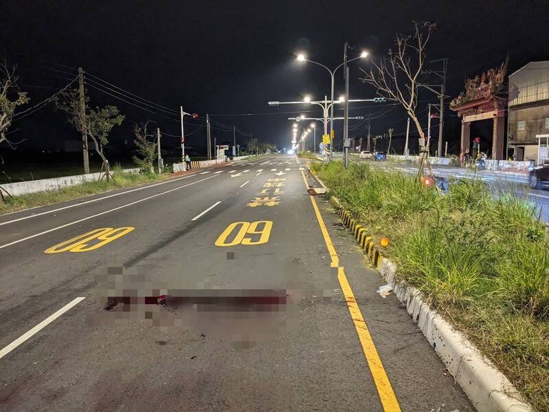 县道164线车祸现场。(警方提供) 县道164线车祸现场。(警方提供)
