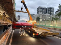 北市法拉利男酒驾载女友遇临检站 竟在建国高架回转逆向还想跑