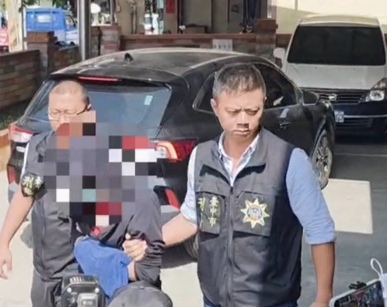 许男被警方带回侦讯厘清犯案动机。（民众提供）