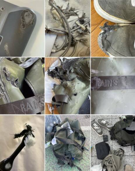 一名旅客准备领取托运行李，却惊见自己的行李袋被「彻底撕碎」，里头的物品全数报销。（图截自Reddit／Dazzling-Fan-6526）