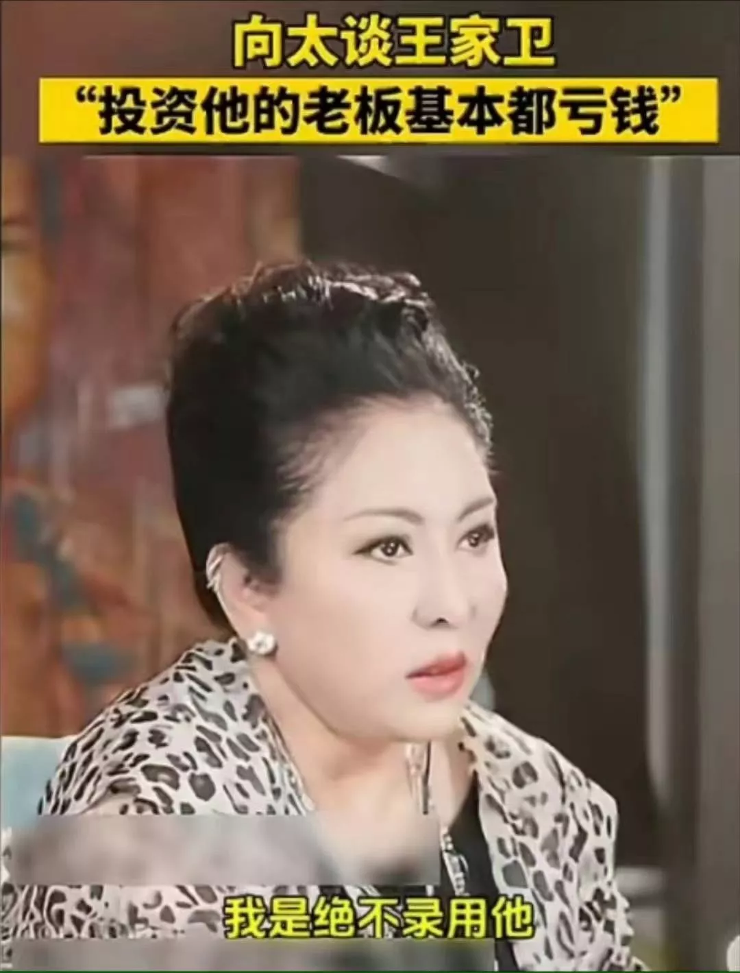 向太太敢说，辣评王家卫，没有张叔平他就是个屁