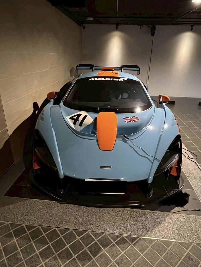 专案小组扣到的麦拉伦McLaren Senna，该车以F1传奇车手洗拿为名。（调查局提供）