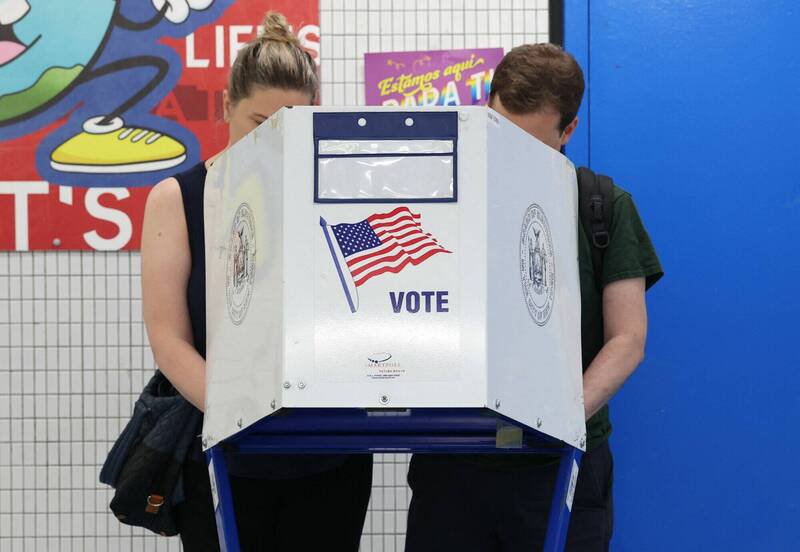 选民4日在纽约市长选举投票。（法新社）