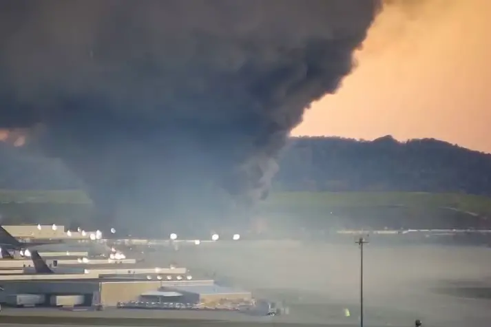 美货机坠毁细节披露:飞机起飞时左翼起火,引擎脱落