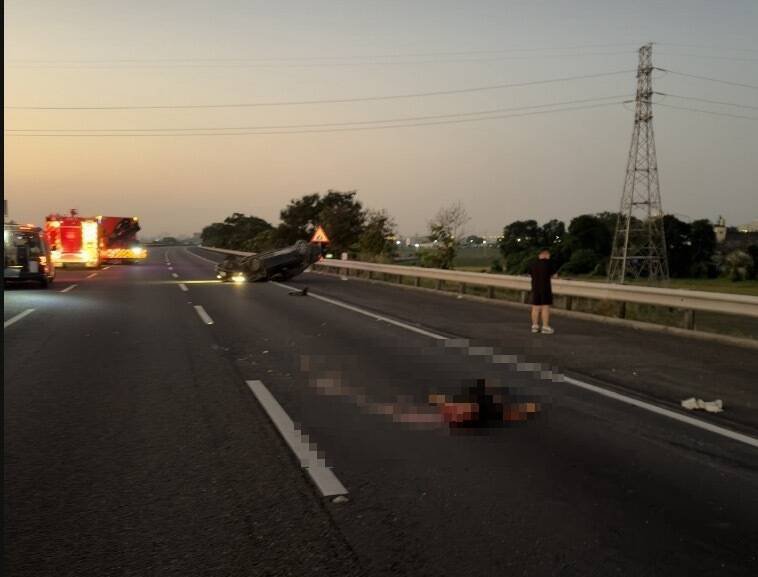 蔡男车内的许男遭抛飞，头部重创当场身亡。（图由民众提供）