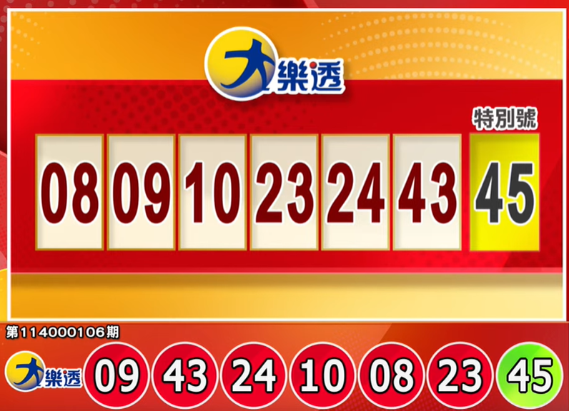 大乐透、49乐合彩开奖号码。（撷取自三立iNEWS《全民i彩券》）