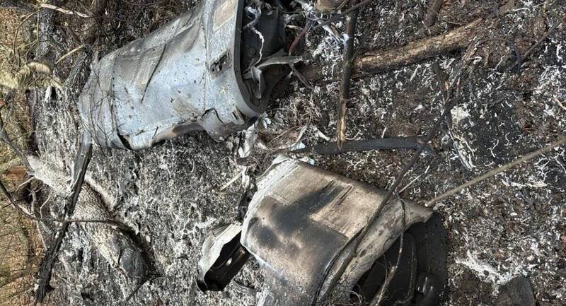 俄军「口径」巡弋飞弹，遭乌克兰单兵以FN-6肩射飞弹击落，图为坠毁的飞弹残骸。（图：乌克兰支援部队司令部）