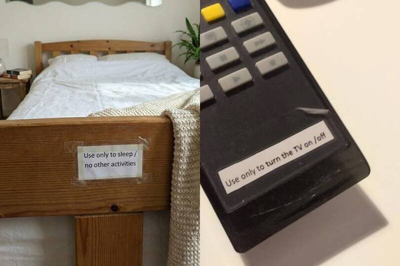 伊斯坦堡一间民宿，床架张贴「使用指南」，要求房客「仅限用于睡觉，不可进行其他活动」。（图截自Reddit／r/mildlyinfuriating）