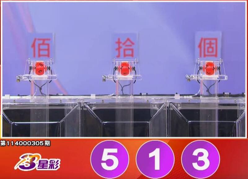 3星彩开奖号码。（撷取自三立iNEWS《全民i彩券》）