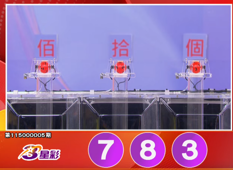 3星彩开奖号码。（撷取自三立iNEWS《全民i彩券》）