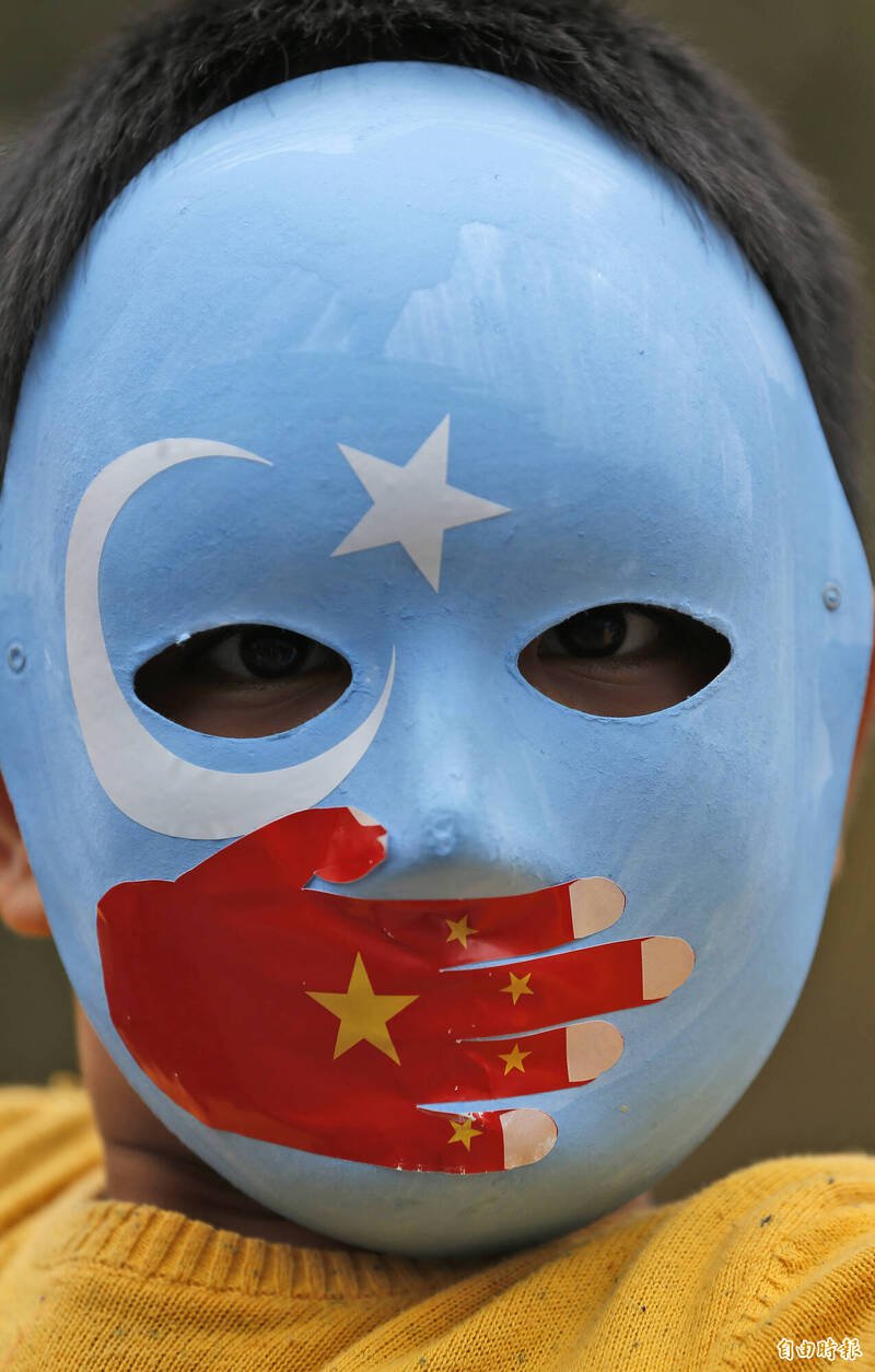土耳其維吾爾族抗議中國政府壓迫維族人。（美聯社檔案照）