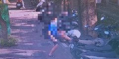 恶意推倒整排20多部机车 高市警锁定「短裤男」