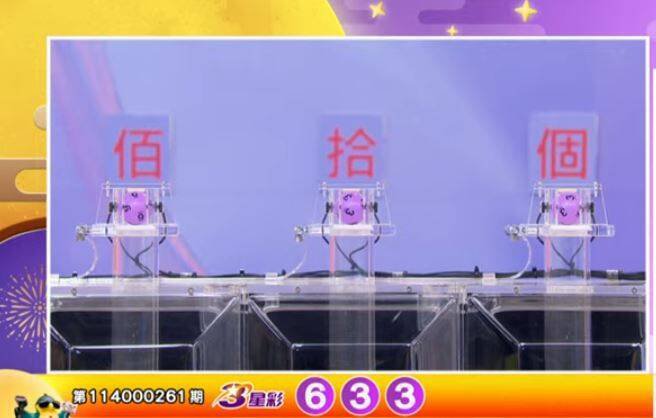 3星彩开奖号码。(撷取自三立iNEWS《全民i彩券》) 3星彩开奖号码。(撷取自三立iNEWS《全民i彩券》)