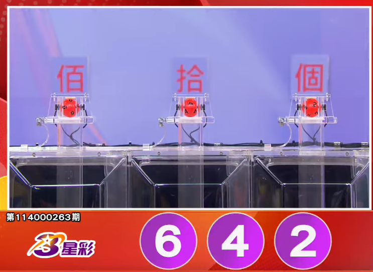 3星彩开奖号码。(撷取自三立iNEWS《全民i彩券》) 3星彩开奖号码。(撷取自三立iNEWS《全民i彩券》)