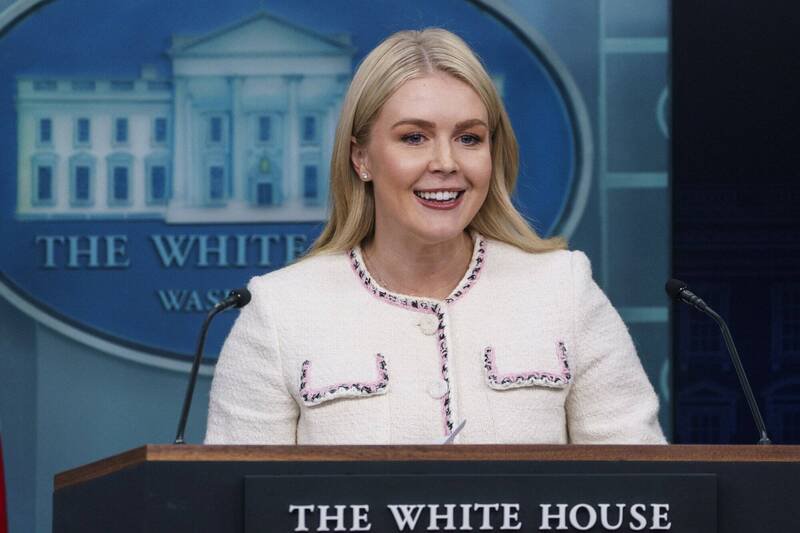 白宫新闻秘书李威特(Karoline Leavitt)。(欧新社) 白宫新闻秘书李威特(Karoline Leavitt)。(欧新社)
