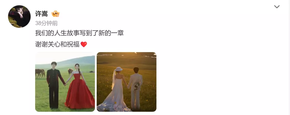 相差14岁,许嵩冯禧官宣结婚,追星女孩的终极梦想被她实现了!